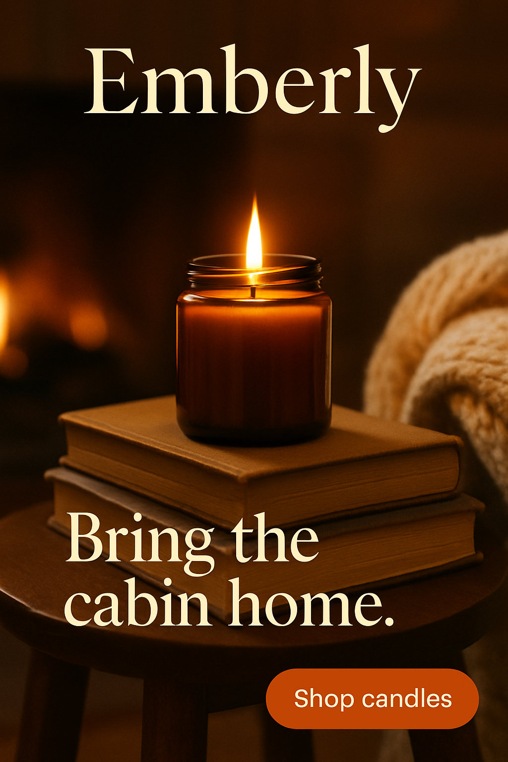 Emberly candle lifestyle collage — sample Instagram ad