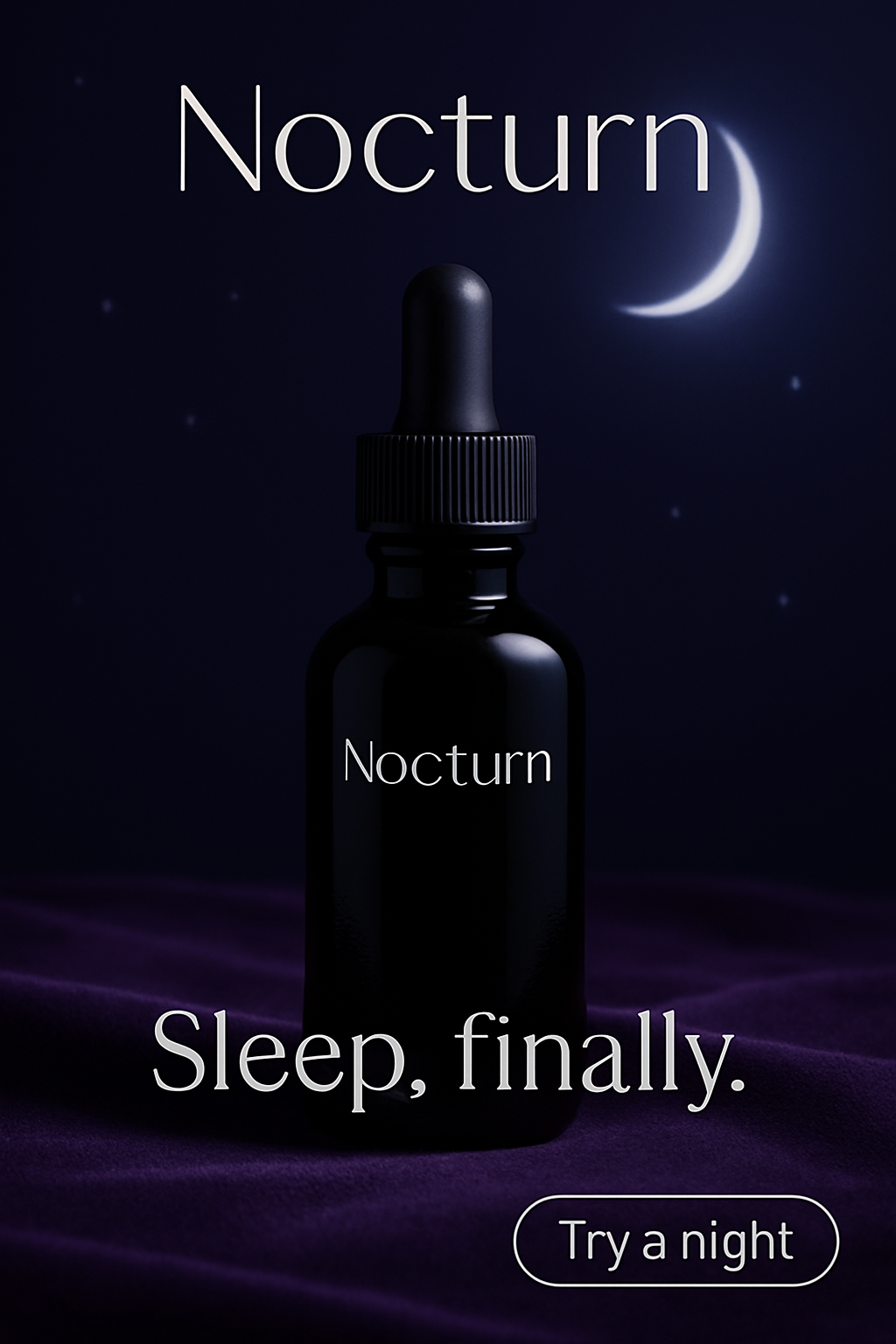 Nocturn evening skincare and ritual styling — sample Instagram ad visual