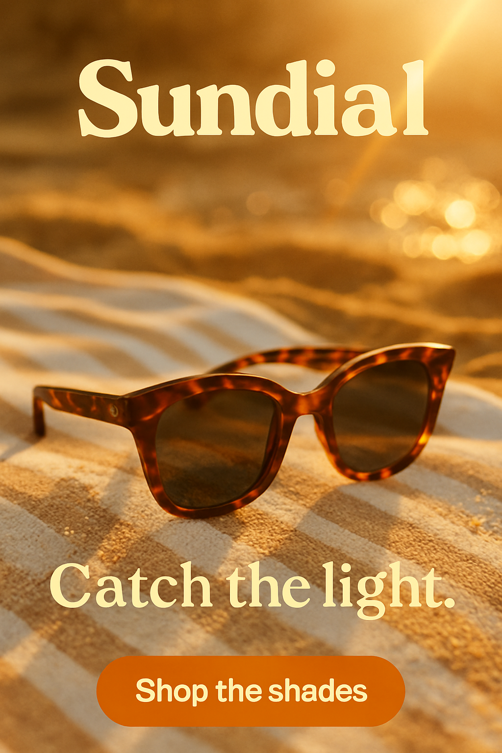 Sundial mineral SPF bottle on warm minimal backdrop — sample Instagram ad visual