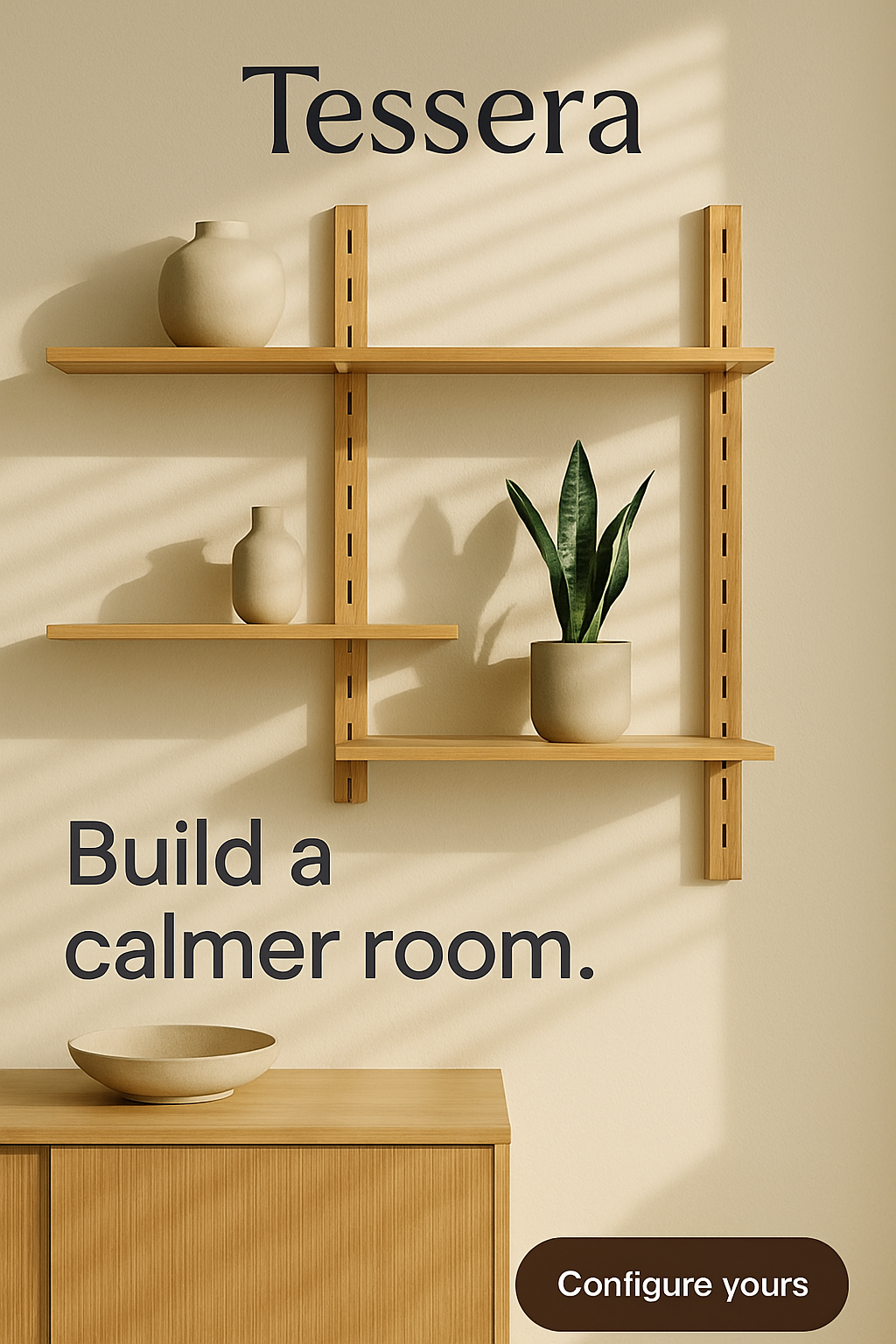 Tessera modular shelving collage — sample Instagram ad