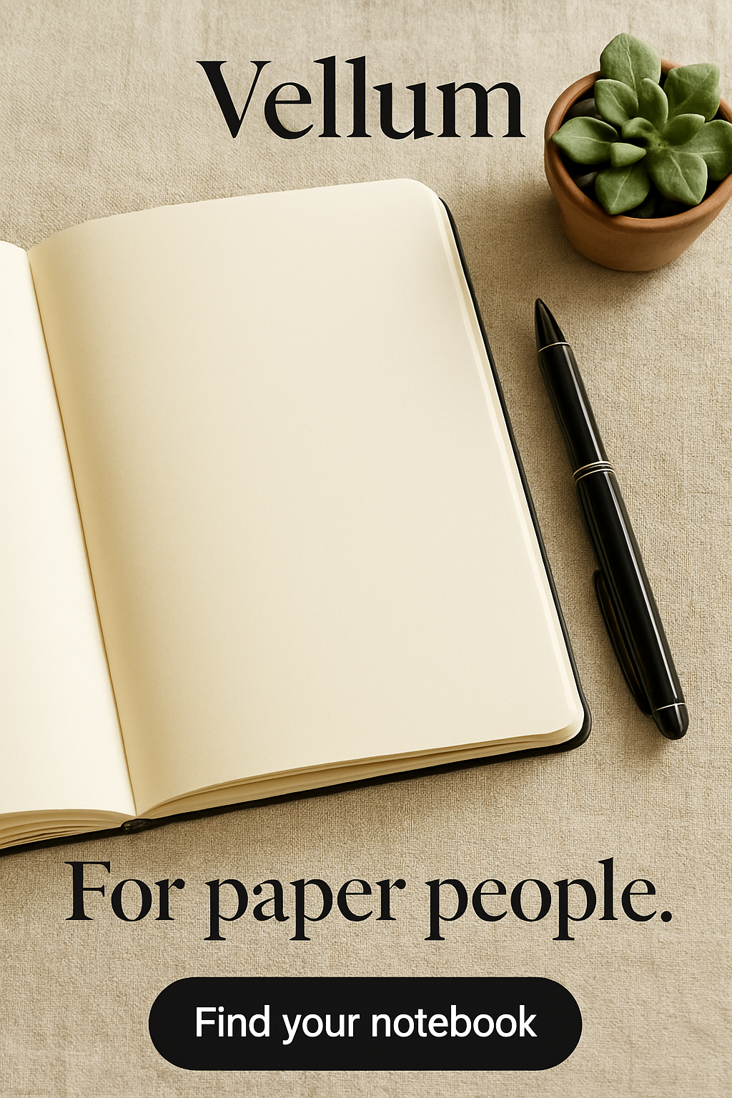 Vellum planner stationery collage — sample Instagram ad